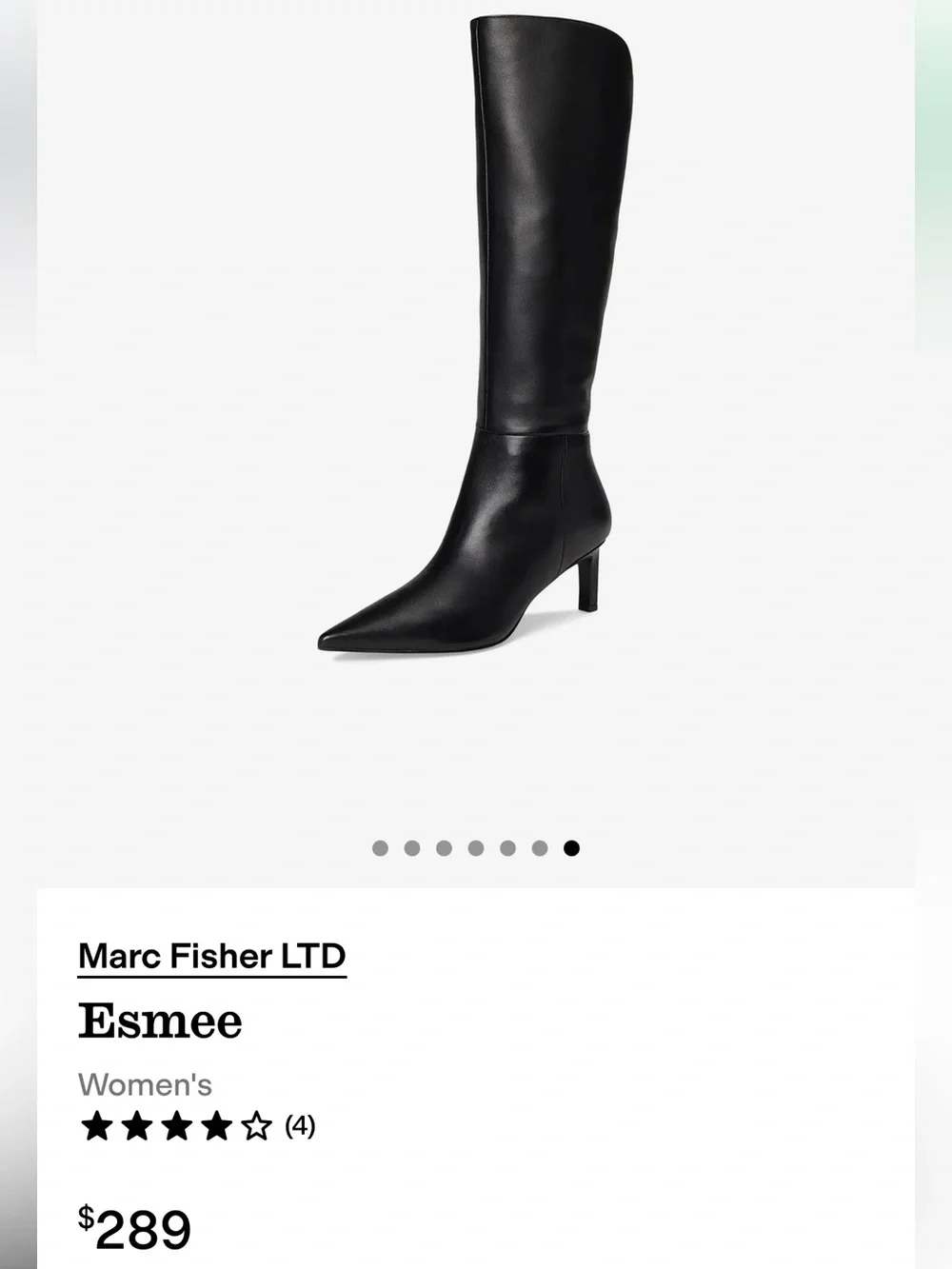 Marc Fisher Esmee Black Over-the-Knee Pointed Boot